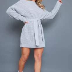 Robe Pull En Maille Tricot Gaufrée Grise -Jolie Vêtue Soldes Magasin 0e4c462d18587b6882a2b671bce6f290bef0ed5f cnc0457 3