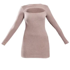 Robe Moulante Côtelée Café Au Lait à Découpe Et Manches Longues -Jolie Vêtue Soldes Magasin 0e98e9c298876605c94daf946eaa31f01b0790a9 cnb3521 5