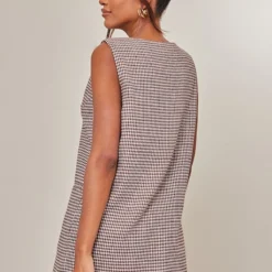 Robe Blazer Style Gilet Oversize Chocolat En Maille Sergée à Carreaux -Jolie Vêtue Soldes Magasin 10338f0d6df3c96eb68c1241cb110a5ac3fafde6 cnb7162 2