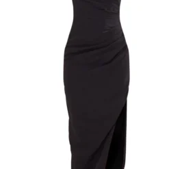 Robe Longue Drapée Noire à Col Montant -Jolie Vêtue Soldes Magasin 10f71ccf9cd240a268898d33d71e6abc8ba65b2a cnd9181 5