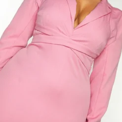 Plus Robe Blazer Rose Croisée Effet Superposé -Jolie Vêtue Soldes Magasin 1137d54c1e2c22420161e22d57118648309ffe4a cmt2615 4