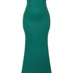 Robe Longue Vert émeraude à Détail Corset Drapé Et Bretelles -Jolie Vêtue Soldes Magasin 114a599273b94e0a4ef04b60d920f716e6a34e4c cmv0314 6