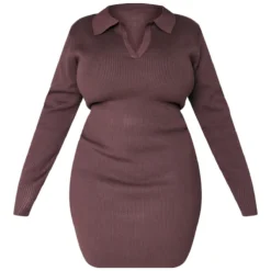 Plus Mini Robe Moulante En Maille Tricot Côtelée Chocolat à Manches Longues -Jolie Vêtue Soldes Magasin 11c5df4910fc250b9dbef9059534014896d09ae3 cnb2399 5