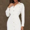 Robe Chemise Cargo Sable à Boutons-pression Et Taille Ajustée