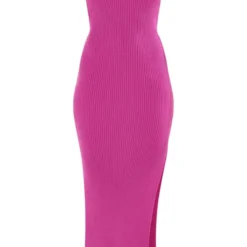 Robe Longue En Maille Tricot Rose Bonbon Flashy à Décolleté En V -Jolie Vêtue Soldes Magasin 11f317f91a78b645dc741e2aa3b74c2e3ff8fc87 cnd6869 5