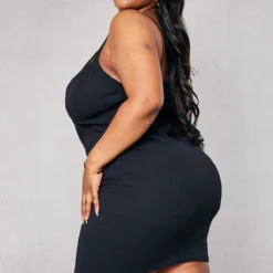 Plus Robe Moulante Noire à Bretelles -Jolie Vêtue Soldes Magasin 12faeba15ce22259293f798e385fce4abf45b812 cnb6948 2