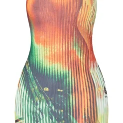 Shape Robe Moulante Côtelée Multicolore Imprimé Abstrait à Dos Ouvert -Jolie Vêtue Soldes Magasin 133792730b46101b584773e3c9e406f7e78eba79 cnb2937 5