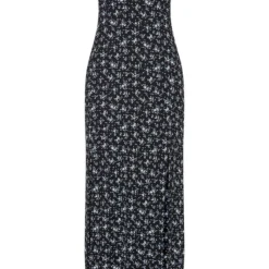 Robe Très Longue Noire Fendue à Imprimé Petites Fleurs -Jolie Vêtue Soldes Magasin 1382f2cf8cb00f3fc7da2465967e0a9b15d268f3 CMF6769 3