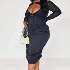 Plus Robe Moulante Dos Nu Noire à Bretelles Et Anneaux -Jolie Vêtue Soldes Magasin 13b30560815549984fc0a4a4fc31d1cfda5f4947 cna7675 3