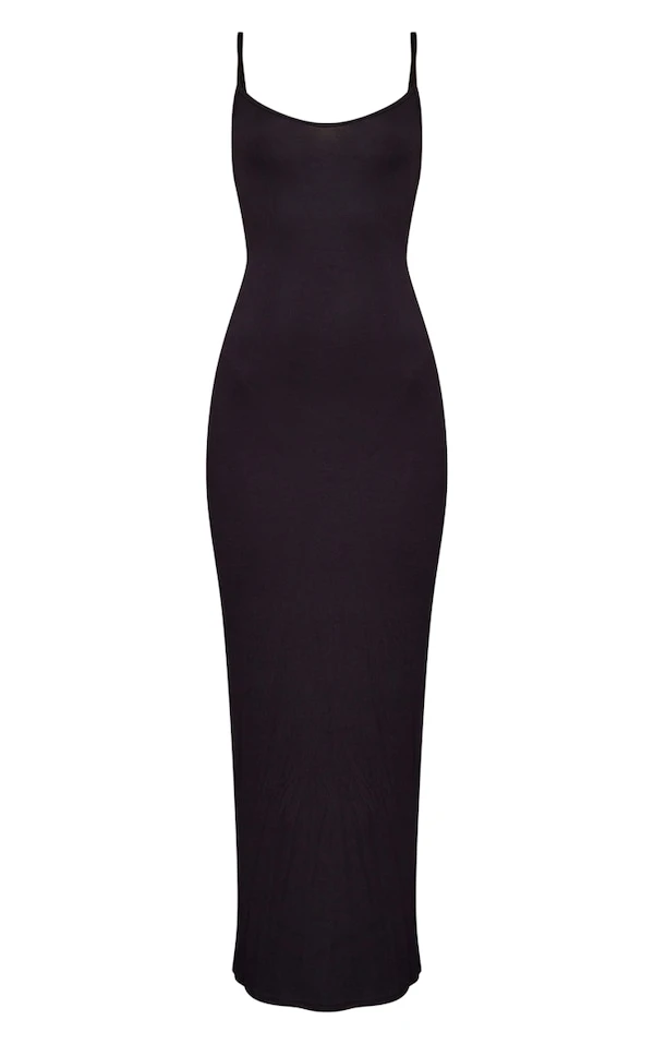 Logic Tall Robe Longue En Jersey Noir à Bretelles 7 Logic Tall Robe Longue En Jersey Noir à Bretelles – Image 5