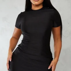 Shape Robe Moulante Noire Style Disco Sculpt à Manches Courtes -Jolie Vêtue Soldes Magasin 13f8dcf6a03d623ad2005ed4a8a6a6fb5c90bf0d cnb0871 3