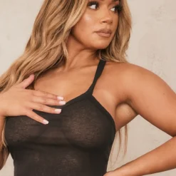 Shape Mini Robe En Mesh Transparent Noire à Bretelle Asymétrique -Jolie Vêtue Soldes Magasin 14c92b30f985a75dea23b09caf4577507bea3b7c cnd7466 4