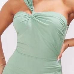 Robe Moulante Asymétrique Pistache Effet Lin à Détail Noeud -Jolie Vêtue Soldes Magasin 14c9dd0e5db484b05d4484fe87763ce7059e3845 cnd5474 4