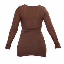 Robe Cache-coeur Moulante Côtelée Chocolat à Découpes -Jolie Vêtue Soldes Magasin 15daae52309407aac9abff584374df51eddc3767 cnd4299 6