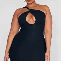 Plus Robe Moulante Noire En Jersey Doux à Détail Noeud -Jolie Vêtue Soldes Magasin 15e731211924b36c4813f1adbb3b32bbc48ffd67 cnc5135 3