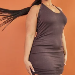 Plus Robe Dos Nu Col En V En Maille Chocolat à Fronces -Jolie Vêtue Soldes Magasin 167856d3d02f5e9603d28fb000e2181392e85b96 cmw2985 4