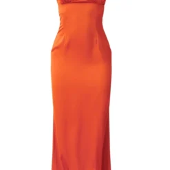 Robe Longue Dos Nu Satinée Rouille Nouée à Détail Buste -Jolie Vêtue Soldes Magasin 174752422c55bb32f774178c1a6c93d0e3a8fa97 cnd7572 5