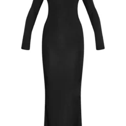 Robe Longue Moulante Noire à Col Montant Et Dos Ouvert -Jolie Vêtue Soldes Magasin 1748c860c7efe6f6f3500df77f94577673efb7d1 cnb7474 5