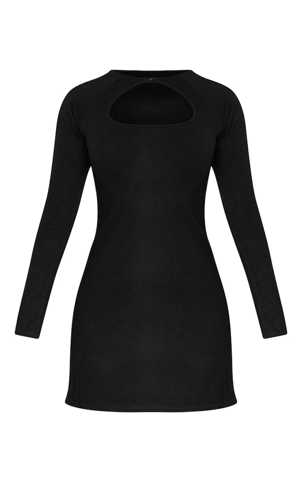 Logic Robe Moulante En Jersey Brossé Noir à Découpe Goutte D'eau 7 Logic Robe Moulante En Jersey Brossé Noir à Découpe Goutte D'eau – Image 5