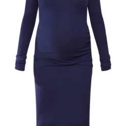 Maternité Robe De Grossesse Mi-longue Côtelée Bleu Marine Foncé à Manches Longues -Jolie Vêtue Soldes Magasin 182982d9647d06cf30daf45d97eaba6ceddf5e3c cnd2168 5
