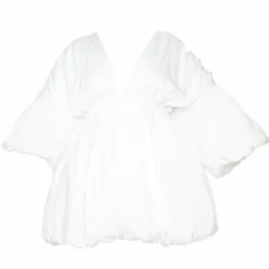 Plus Robe Blanche éclatante Bouffante à Manches Ballon -Jolie Vêtue Soldes Magasin 1870fa4a2cad8d1faf6fcddaee01ea83fc171f23 CMZ1290 6