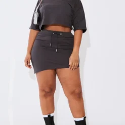 Plus Robe T-shirt Anthracite Découpée -Jolie Vêtue Soldes Magasin 18d853ae31c6db3b2d5ca3a1f3868f1fedc72a7a cna1591 3