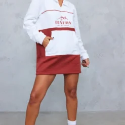 Robe Pull Rouille à Doublure En Polaire Avec Col Et Parties Contrastantes -Jolie Vêtue Soldes Magasin 18d8a3d959c988cec97bff2659593c481832ef13 cnc6641 3