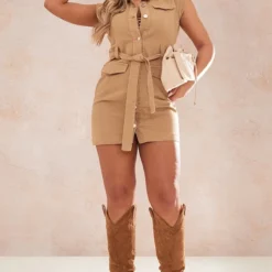 Robe Très Courte Style Utilitaire En Jean Camel -Jolie Vêtue Soldes Magasin 18eece57107192ca393c31a4b7651506384ba52e cnd5785 3
