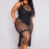 Plus Robe De Plage En Maille Tricot Noire Détail Franges à Dos Nu -Jolie Vêtue Soldes Magasin 19476a13b7fdf9aad2a4089058d490c5c7ff3dfd cnd2851 1