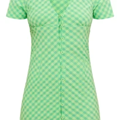 Robe Moulante Boutonnée Verte à Carreaux Et Col Polo -Jolie Vêtue Soldes Magasin 194c65fd244a4788b12f71668f21a2739f893372 cmy2396 6