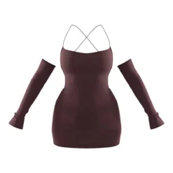 Shape Robe Moulante Marron Chocolat à Dos Lacé Et épaules Dénudées -Jolie Vêtue Soldes Magasin 199db27d89d6dee291270441c3f6d8555f818c5b cmy3389 6