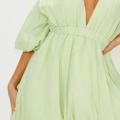 Robe Droite Pistache à Manches Et Jupe Bouffantes -Jolie Vêtue Soldes Magasin 199fd17044089b30108b092c39967bc14e703e80 cmq5830 5