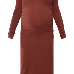 Maternité Robe De Grossesse Mi-longue Côtelée Chocolat Foncé à Manches Longues -Jolie Vêtue Soldes Magasin 1a34f9976f77c17c6c9aec494f16cc108ffc9224 cnd2167 5