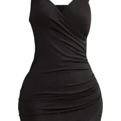 Shape - Robe Moulante Noire à Côté Froncé Et Fines Bretelles -Jolie Vêtue Soldes Magasin 1a55d3a6ed43d4f99b93fe37a5235736a259ca04 cly0076 6