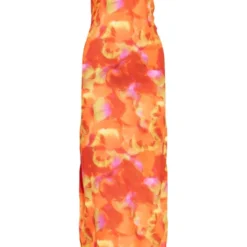 Robe Longue Satinée Multicolore à Imprimé Abstrait Et Bretelle Dans Le Dos -Jolie Vêtue Soldes Magasin 1a828ef6efaac626d8adcd7c77c9ed8e5590717b cne8512 5