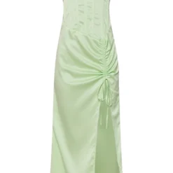 Robe Mi-longue Vert Sauge à Détail Corset Et Bretelles -Jolie Vêtue Soldes Magasin 1a9ca4c0343bc689dc0d6525af1ce2f3f82b8302 cne3004 5
