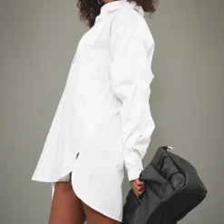 Zero Robe Chemise Oversize En Coton Blanche à Manches Froncées -Jolie Vêtue Soldes Magasin 1ac439bee6f9c676f6a3323c34ad130a6c4bde1e cnc2926 4