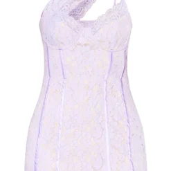 Robe Moulante Lilas à Armatures Et Liserés En Dentelle -Jolie Vêtue Soldes Magasin 1b271be207f897ab69f85487bb221d646ce42704 cne1398 5