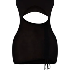 Shape Robe Moulante Noir ébène En Maille Transparente Découpée à Côté Froncé -Jolie Vêtue Soldes Magasin 1b58efe7ae0d854d97909f6f11d483a30b491fea cmw3735 6