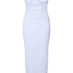 Robe Longue Côtelée Blanche Torsadée à Découpe -Jolie Vêtue Soldes Magasin 1bb6c965f6046df33b194a7bc539b3e283fc48df cnd5401 5
