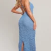 Robe Longue Texturée Bleue à Col Bénitier Et Découpes Dans Le Dos -Jolie Vêtue Soldes Magasin 1bc629a7aae0feeadc1256fd9590b3b7906b427d cnd7584 1