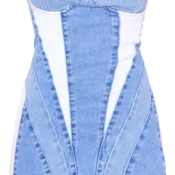 Petite Robe Bustier En Jean Délavé Bleu Clair à Parties Contrastantes -Jolie Vêtue Soldes Magasin 1bcb1ef85de9357c768cb7363b6688c69e951f90 cnd9764 5