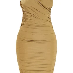 Petite Robe Mi-longue Moulante Asymétrique Vert Olive à Fronces -Jolie Vêtue Soldes Magasin 1bf5cdd69901ee1c833e00f1f059e87f4fd69d65 cmw7017 6