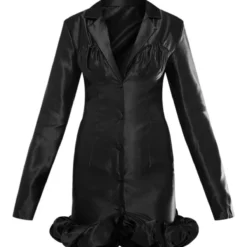 Robe Blazer Satinée Noire à Détail Buste Froncé Et Ourlet Volanté -Jolie Vêtue Soldes Magasin 1c610c53f834e9dc9a3dbf94f5a29b5ad1103944 cnc2331 5