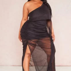 Plus Robe Asymétrique Noire En Mesh Volanté -Jolie Vêtue Soldes Magasin 1c82defab9d74e22b23e6e270f95d4876c700fb3 cnd7333 3