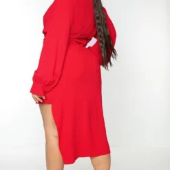 Plus Robe Texturée Rouge Portefeuille à Décolleté Plongeant 8 Plus Robe Texturée Rouge Portefeuille à Décolleté Plongeant -Jolie Vêtue Soldes Magasin 1cf7ef91478b93be66757c11e5b275c69fb0dacd cmt2538 3