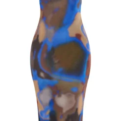 Plus Robe Mi-longue En Mesh Bleu Imprimé à Col Montant Et Dos Nageur -Jolie Vêtue Soldes Magasin 1d4e06e000b0e831f17988d56725a54dcf720536 cnc2656 5