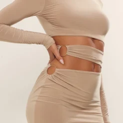 Robe Mi-longue Moulante Gris Pierre Découpée à La Taille à Détail Anneaux -Jolie Vêtue Soldes Magasin 1d5aac3746da22c1ca3233415947208262ff660c cnd5856 4