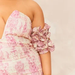 Plus Robe Moulante Marron Imprimé Statue à Col En V Et Manches Volantées -Jolie Vêtue Soldes Magasin 1e60d8e4d069b8af769aff0286e35c4cf4f86ec2 cne0683 4