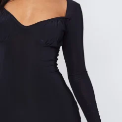 Robe Moulante Noire à Buste Froncé Et Manches Longues -Jolie Vêtue Soldes Magasin 1f20b1e2b3c8850878a310ca401ef30036a13a39 cnd2297 4